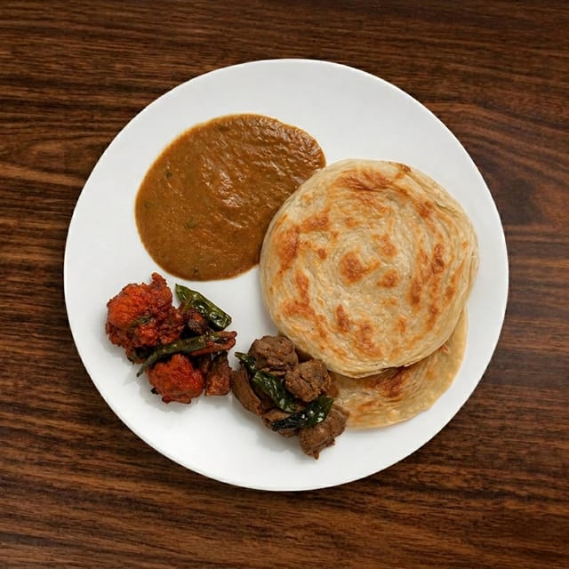 Parotta- Chicken Chukka-Chicken Salna.