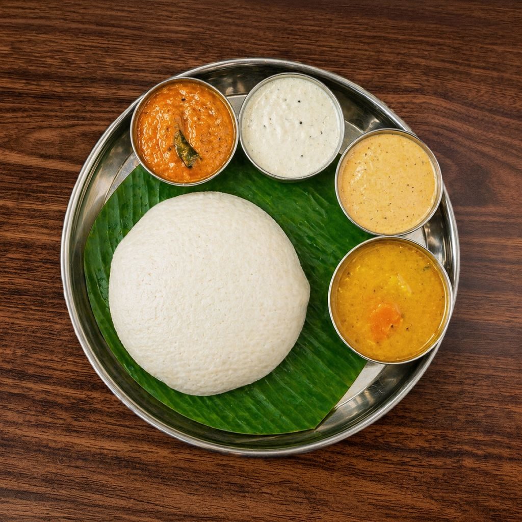 Idli Sambar Chutney.
